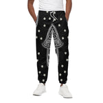Black And White Hamsa Print Cotton Pants