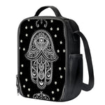 Black And White Hamsa Print Crossbody Lunch Bag