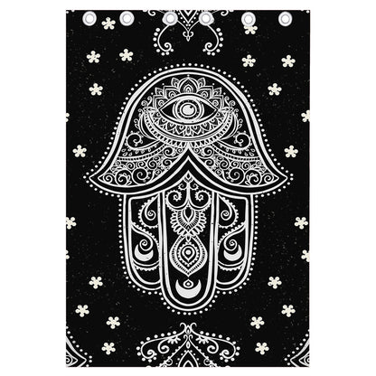 Black And White Hamsa Print Curtain
