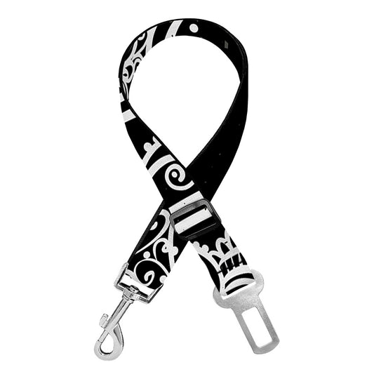 Black And White Hamsa Print Dog Seat Belt