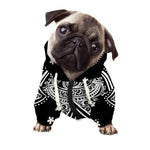 Black And White Hamsa Print Dog Zip Up Hoodie