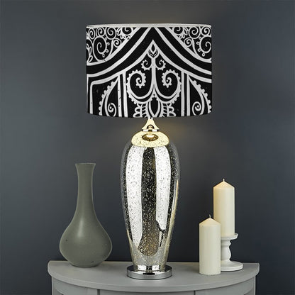 Black And White Hamsa Print Drum Lamp Shade