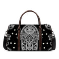 Black And White Hamsa Print Duffel Bag
