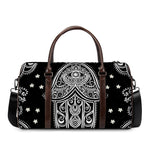 Black And White Hamsa Print Duffle Bag