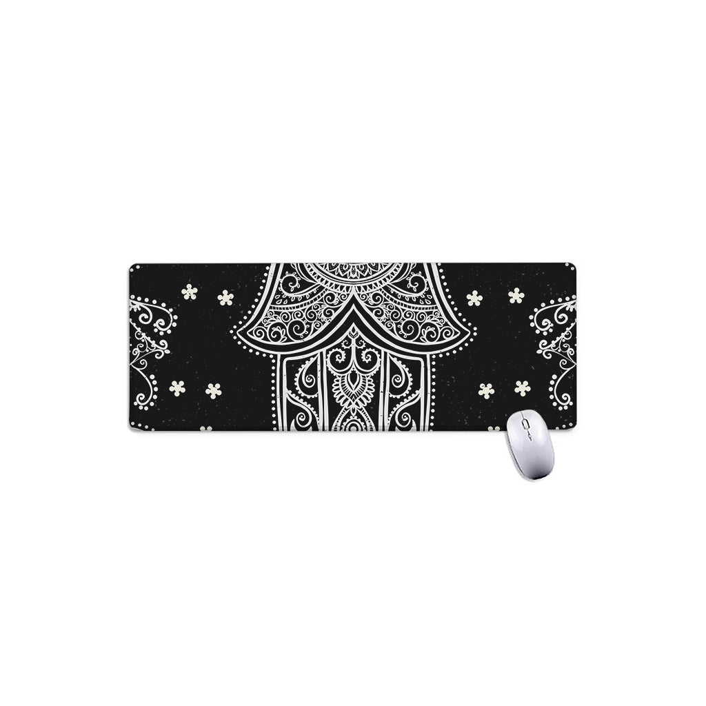 Black And White Hamsa Print Extended Mouse Pad
