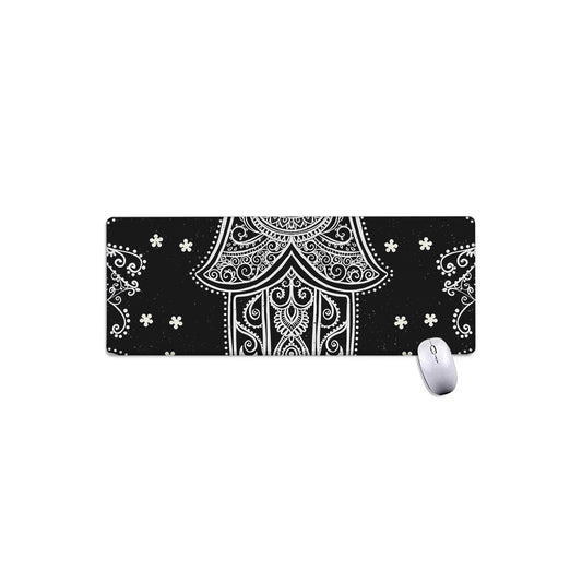 Black And White Hamsa Print Extended Mouse Pad