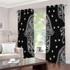 Black And White Hamsa Print Extra Wide Grommet Curtains