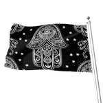 Black And White Hamsa Print Flag
