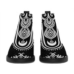 Black And White Hamsa Print Flat Ankle Boots