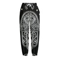 Black And White Hamsa Print Fleece Lined Knit Pants