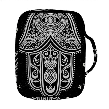 Black And White Hamsa Print Front Pocket Bible Bag