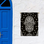 Black And White Hamsa Print Garden Flag