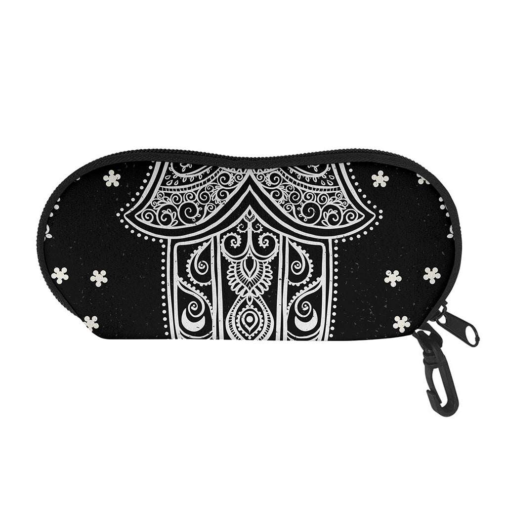 Black And White Hamsa Print Glasses Case