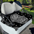 Black And White Hamsa Print Golf Cart Seat Cover