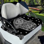 Black And White Hamsa Print Golf Cart Seat Cover