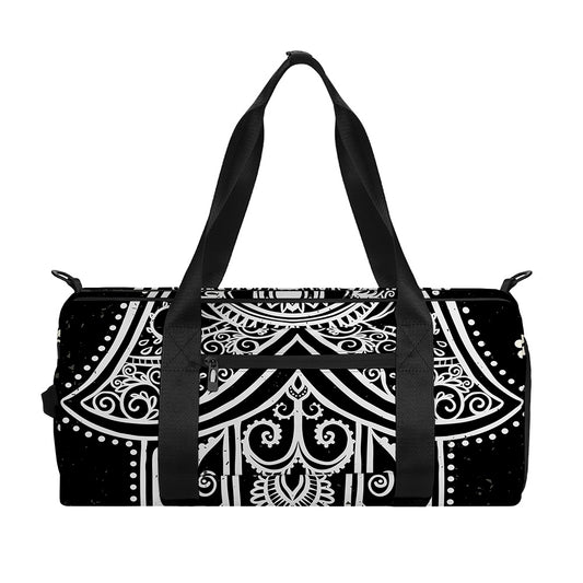 Black And White Hamsa Print Gym Bag