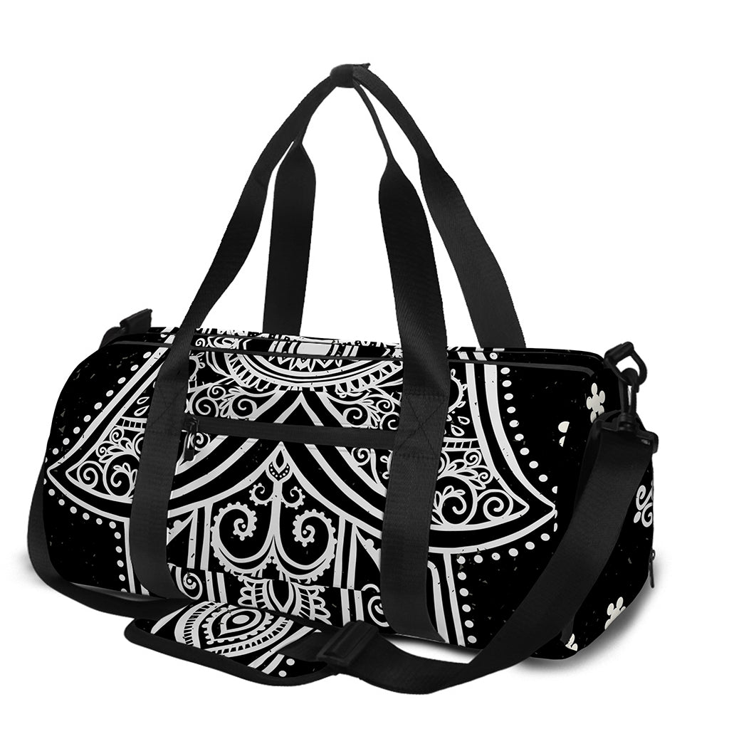 Black And White Hamsa Print Gym Bag