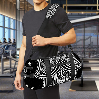 Black And White Hamsa Print Gym Bag