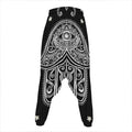 Black And White Hamsa Print Hammer Pants