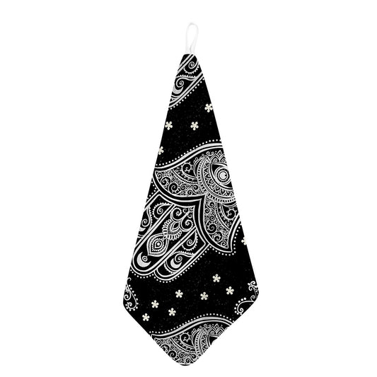 Black And White Hamsa Print Hand Towel