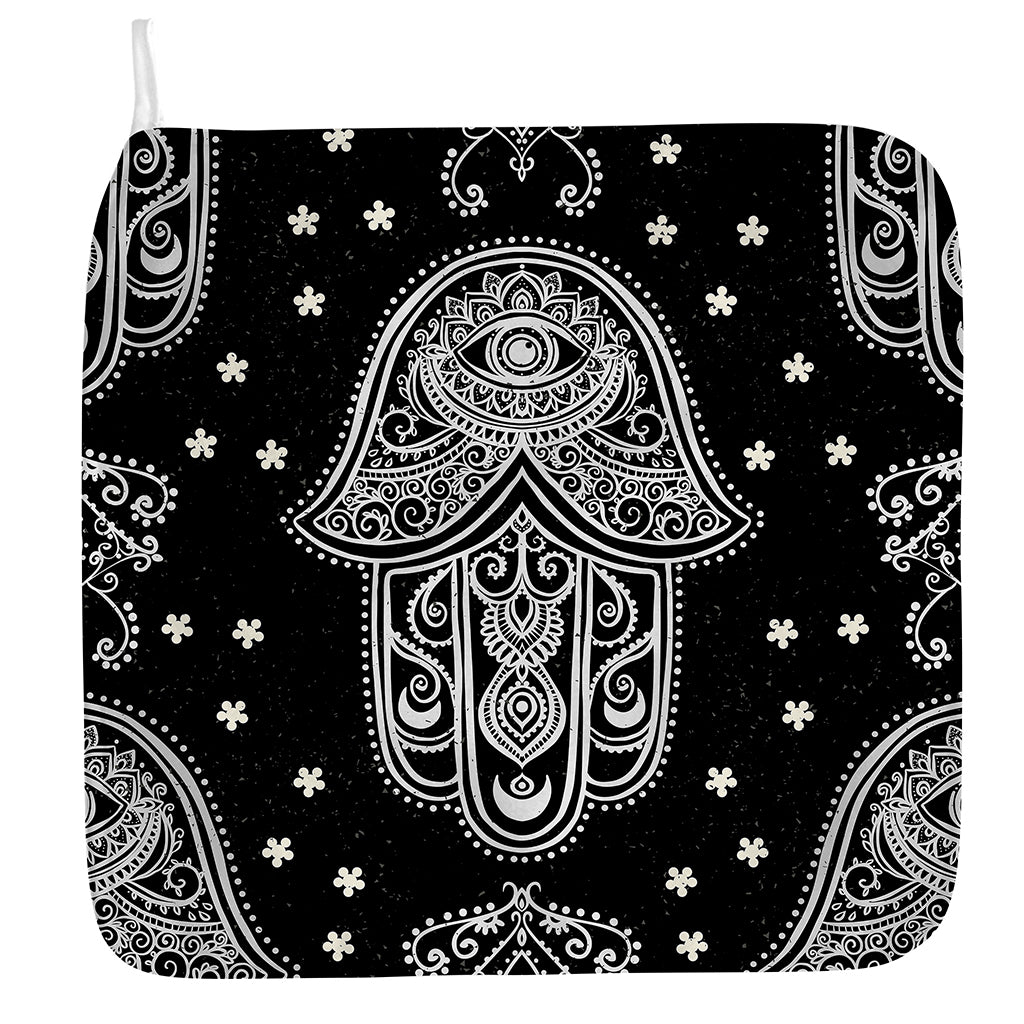 Black And White Hamsa Print Hand Towel