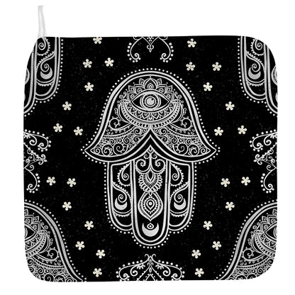 Black And White Hamsa Print Hand Towel