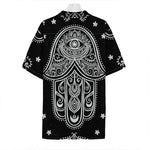 Black And White Hamsa Print Hawaiian Shirt