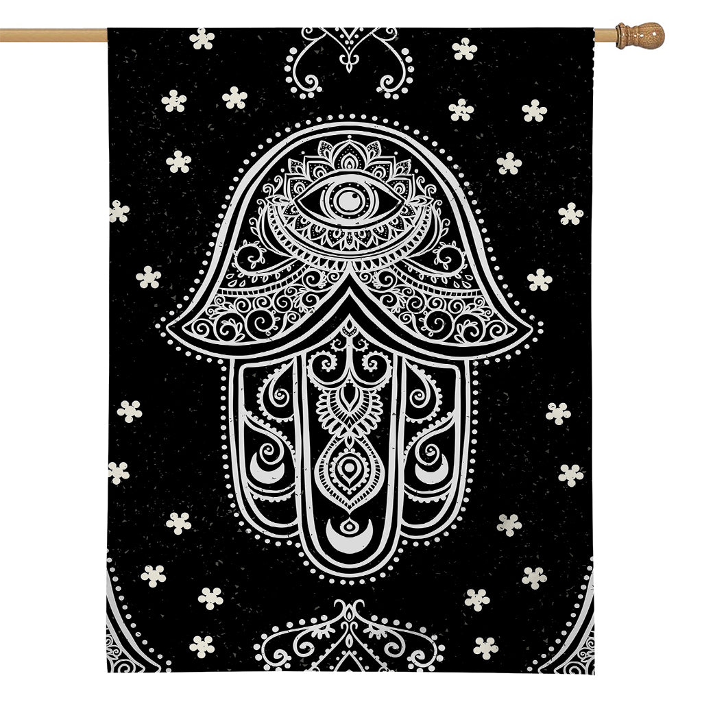 Black And White Hamsa Print House Flag