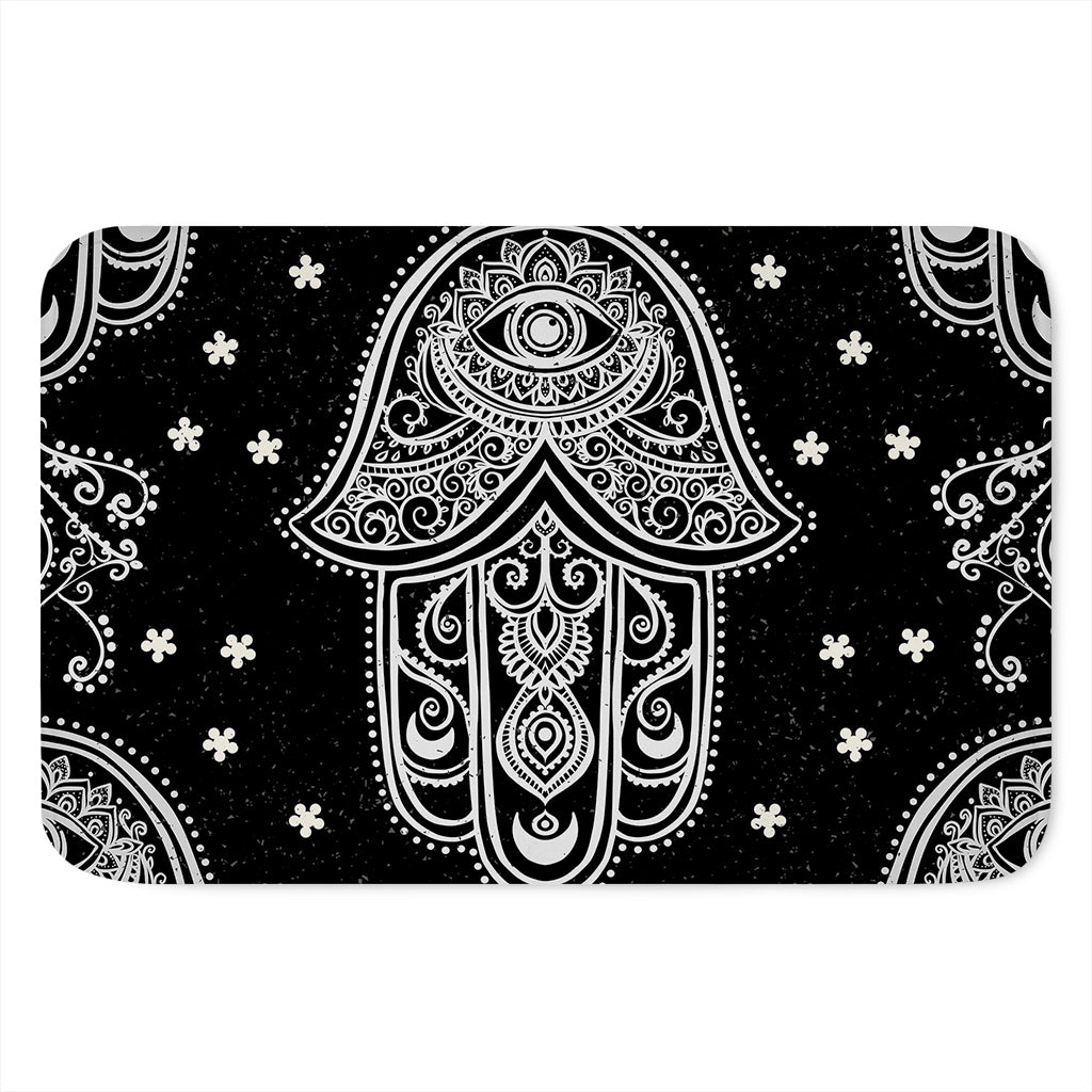 Black And White Hamsa Print Indoor Door Mat