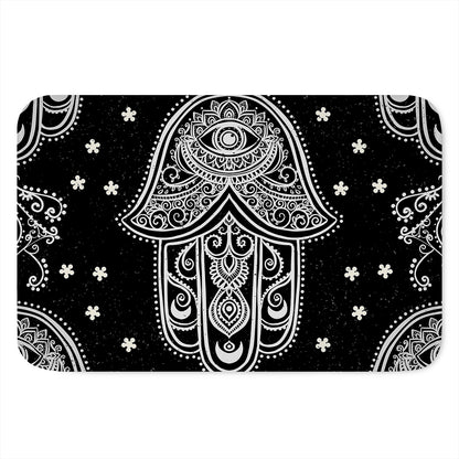 Black And White Hamsa Print Indoor Door Mat