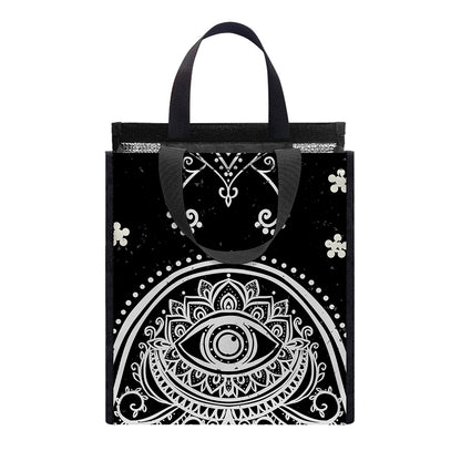 Black And White Hamsa Print Insulated Lunch Tote