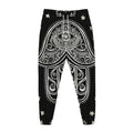 Black And White Hamsa Print Jogger Pants