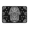 Black And White Hamsa Print Kitchen Mat
