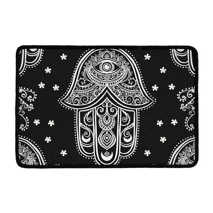 Black And White Hamsa Print Kitchen Mat