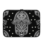 Black And White Hamsa Print Laptop Sleeve