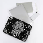 Black And White Hamsa Print Laptop Sleeve