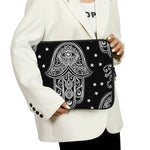 Black And White Hamsa Print Laptop Sleeve