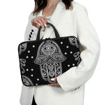 Black And White Hamsa Print Laptop Sleeve With Handle