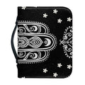 Black And White Hamsa Print Leather Bible Cover