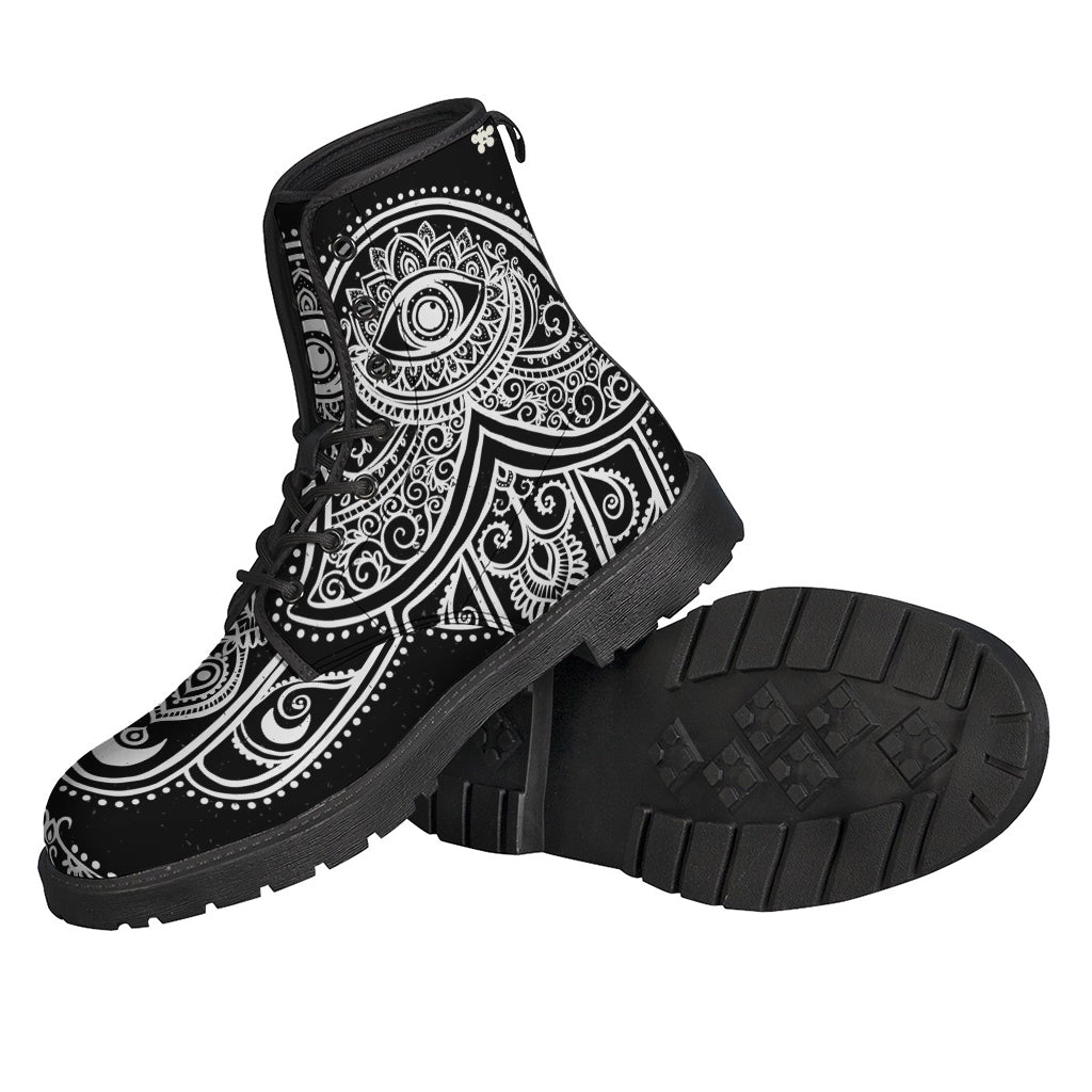 Black And White Hamsa Print Backpack