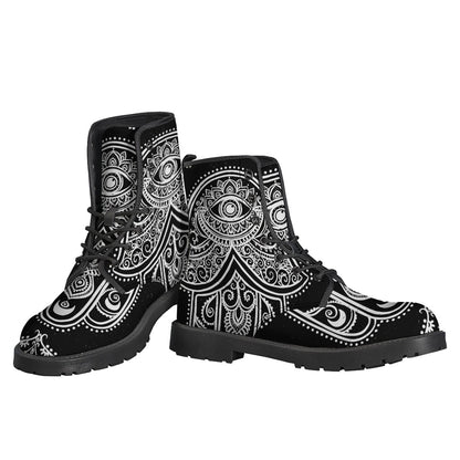 Black And White Hamsa Print Backpack
