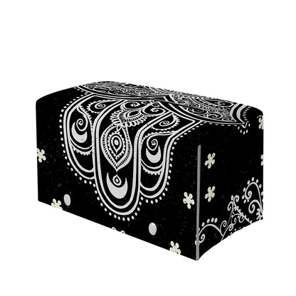 Black And White Hamsa Print Leather Tissue Box Cover