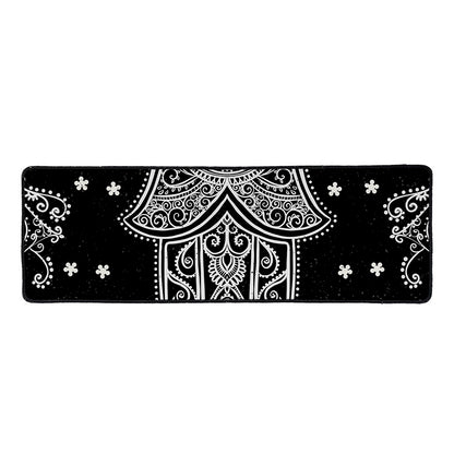 Black And White Hamsa Print Long Kitchen Mat