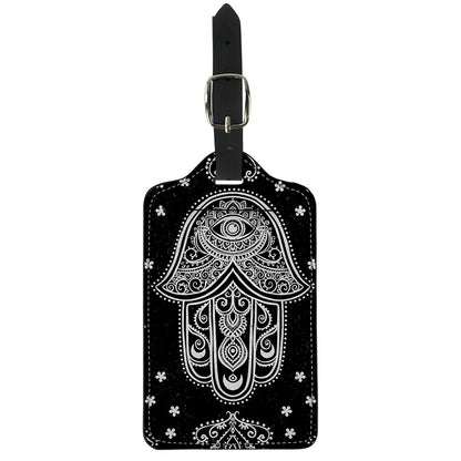 Black And White Hamsa Print Luggage Tag