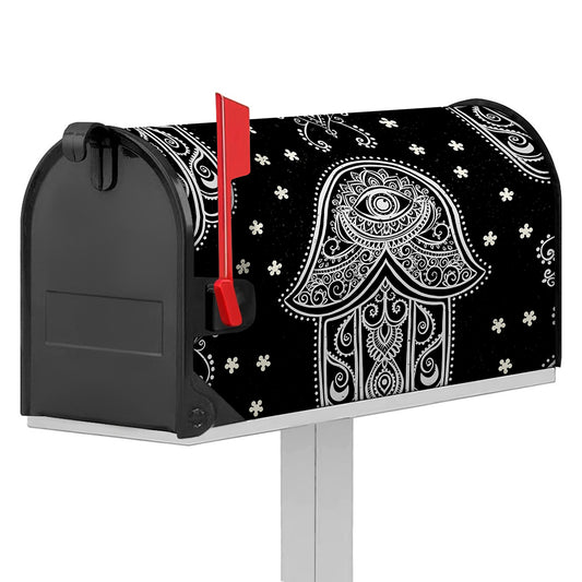 Black And White Hamsa Print Mailbox Cover
