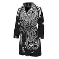 Black And White Hamsa Print Men's Bathrobe