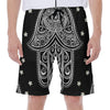 Black And White Hamsa Print Men's Beach Shorts