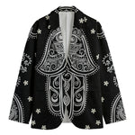 Black And White Hamsa Print Men's Blazer