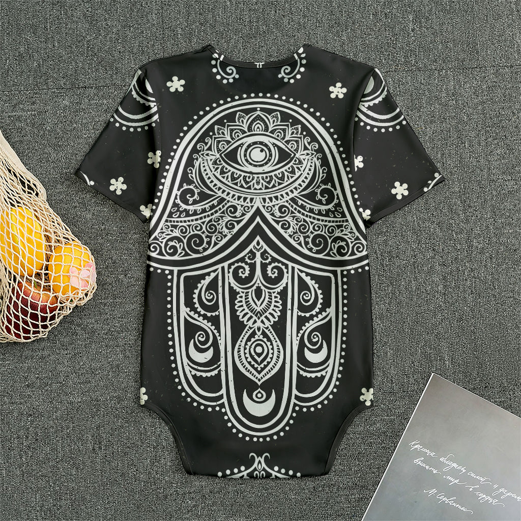 Black And White Hamsa Print Men's Bodysuit