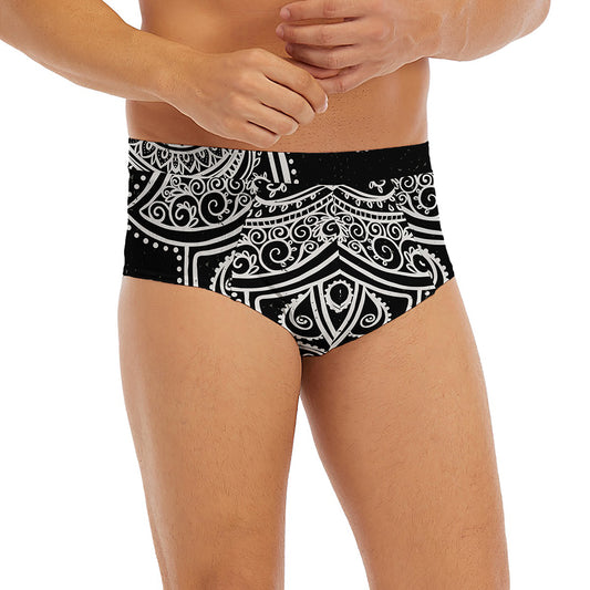 Black And White Hamsa Print Men's Briefs